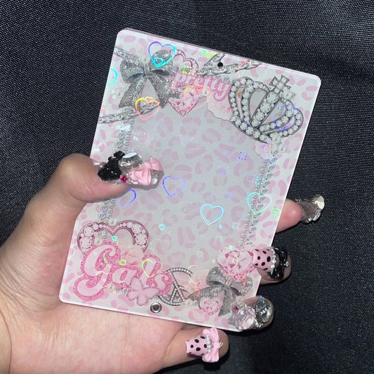 ハートホロアクリルフレーム01/prettyピンク【推し活】